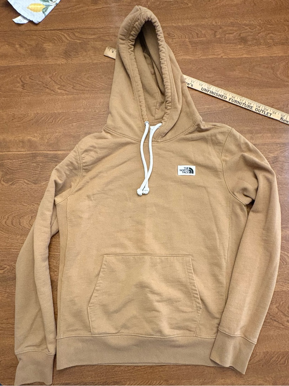 The North Face Men's Tan Pullover Hoodie with Front Pocket